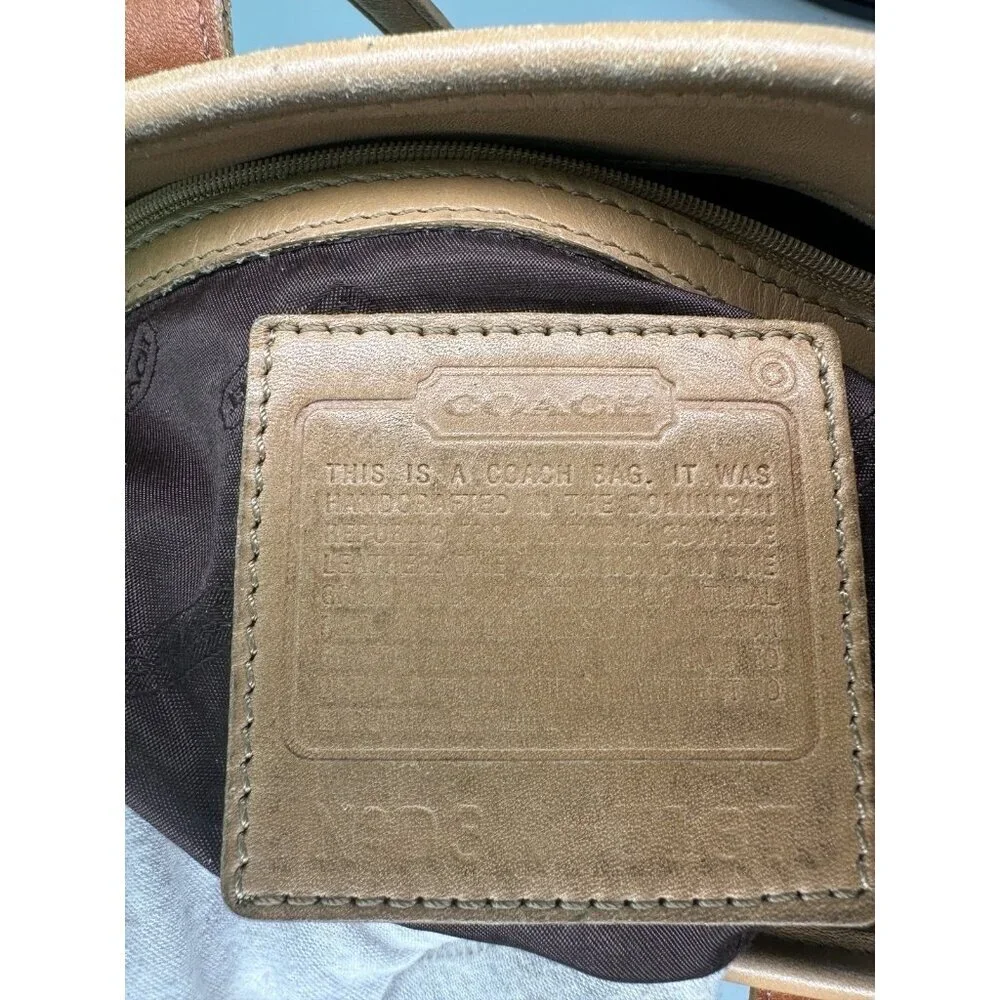 DAMAGED / WORN Coach 5187 Tan Leather Gallery Tote Vintage - Picture 9 of 10